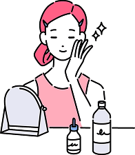 美容皮膚（メディカルスキンケア）では、治療薬によって肌の再生能力を高め、肌の悩みを改善する。